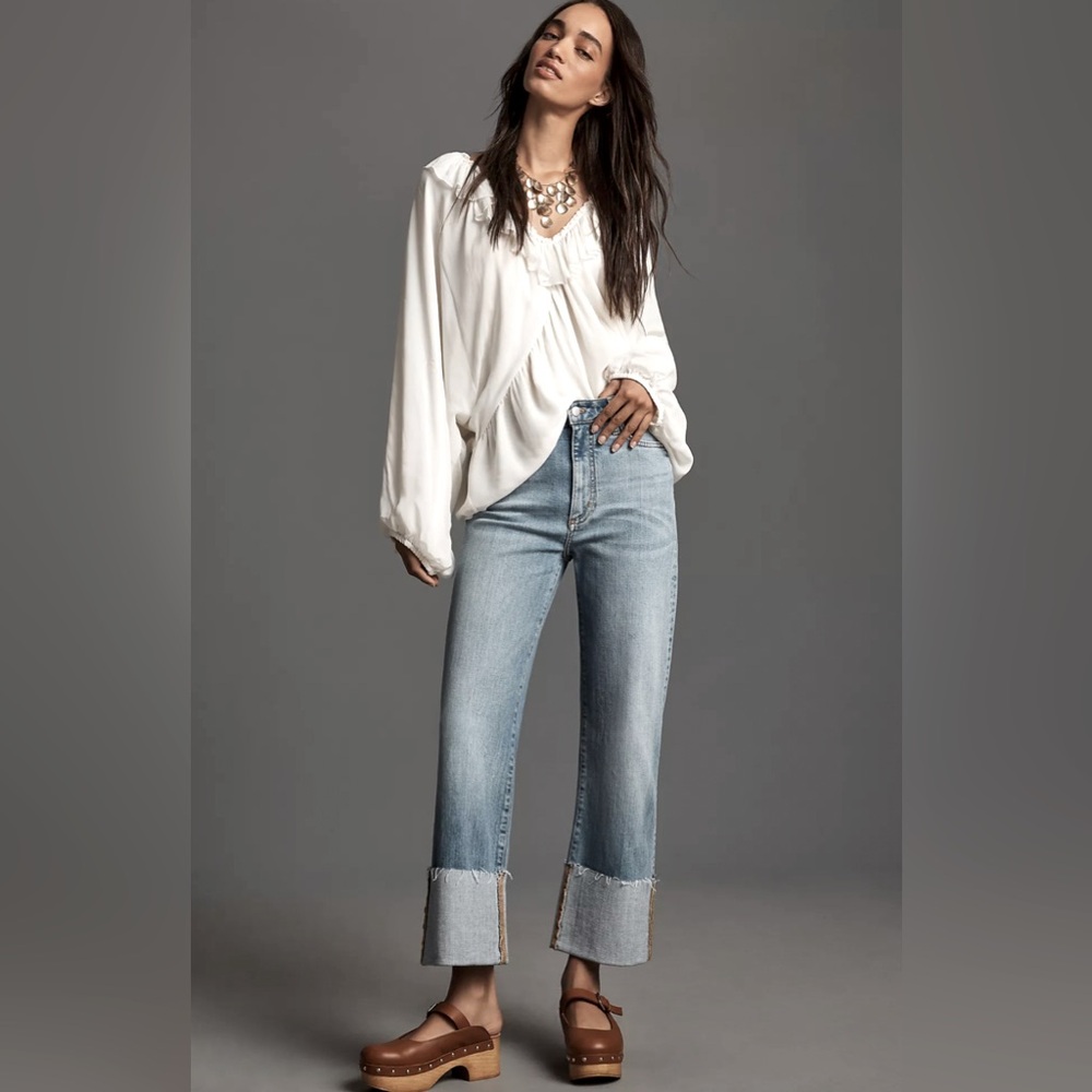 ROLLA'S Light Blue Cropped Wide-Leg Jeans